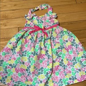Flower halter toddler dress